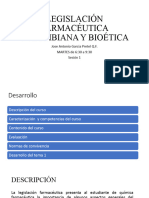 Sesion 1. Legislación Farmacéutica Colombiana y Bioética