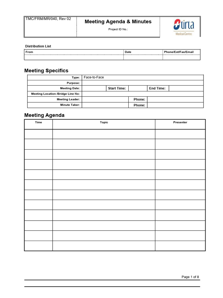 040 Form Minute of Meeting Rev 02 | PDF