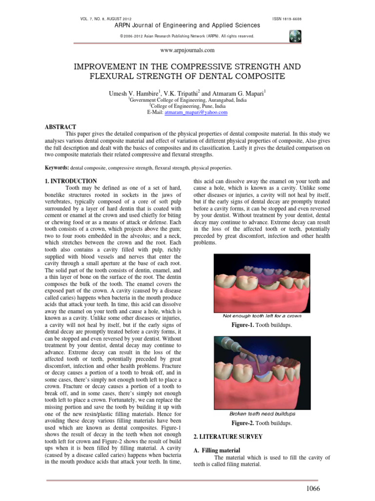 Improvement in The Compressive Strength and Flexural Strength of Dental