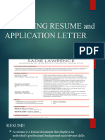 Preparing Resume and Application Letter