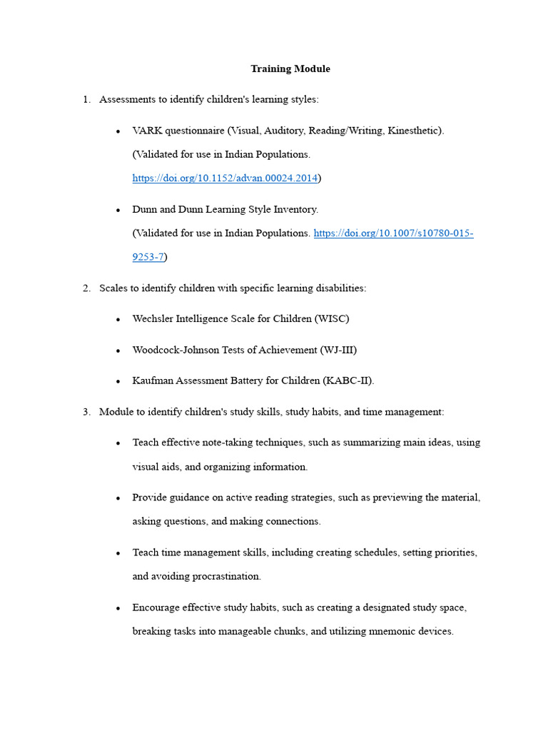 Training Module Educational Psychology Assignment | PDF | Learning ...