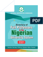 2021 Directory of Full Professors in The Nigerian University System FINAL