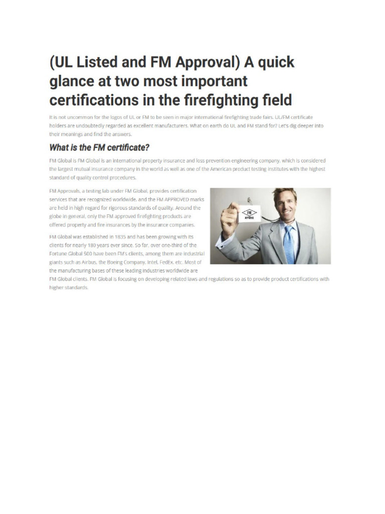 FM UL Approved Definition | PDF