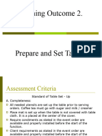 Prepare and Set Tables