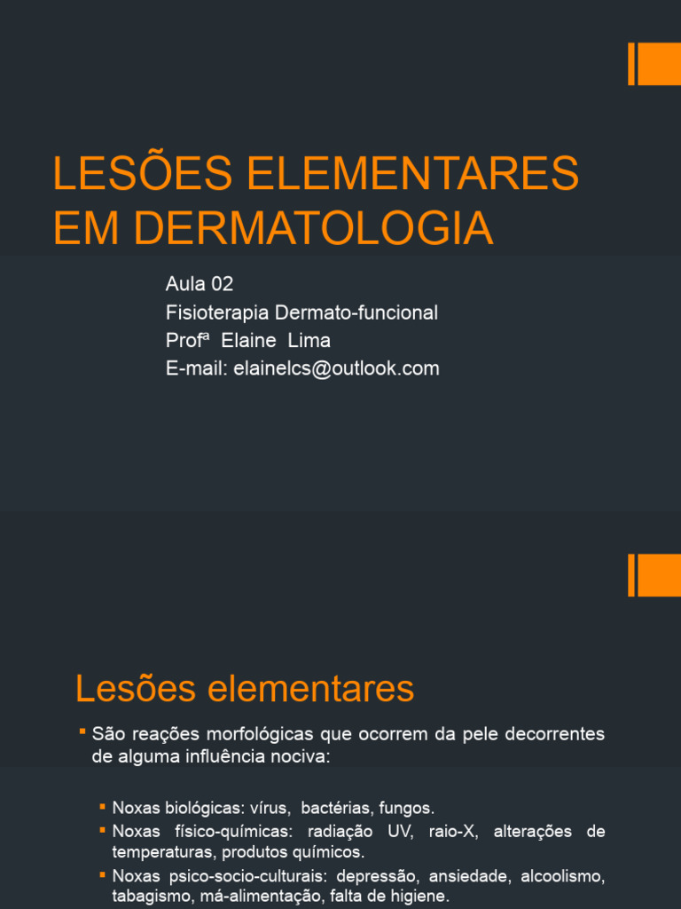 Aula 02 Lesões Elementares Em Dermatologia Aula 02 2 Pdf Pele