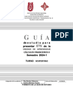 Deestudio Para: Presentar de La Cálculos Financieros Ii Semestre 2024-1 Vespertino