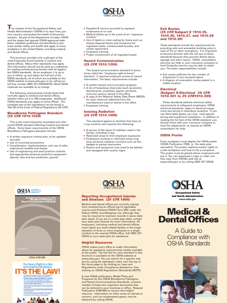 Hazards in Medical & Dental Offices (OSHA) PDF Occupational Safety