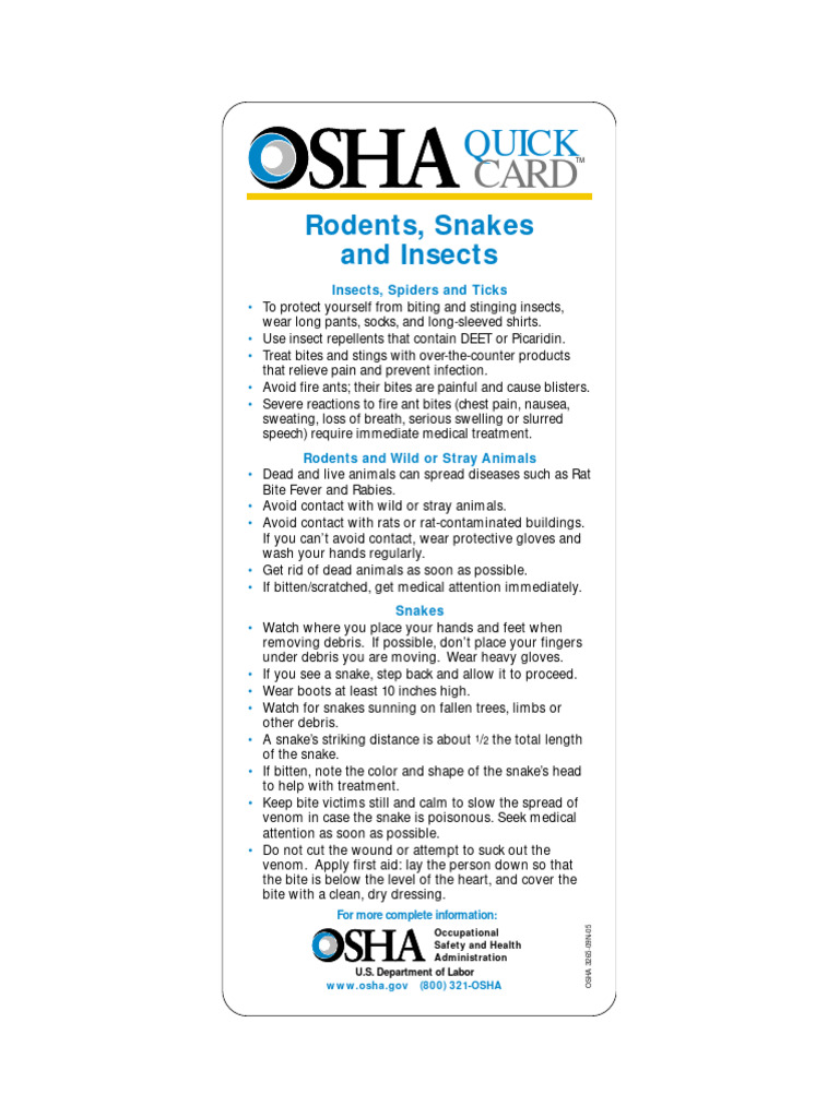Snake Safety Guidelines for Workers | PDF
