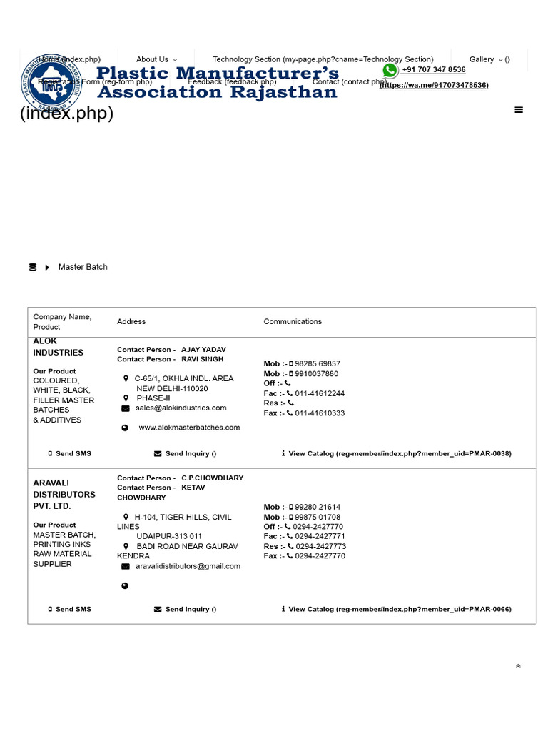 Plastic Manufacturers Association Rajasthan Masterbatches PDF