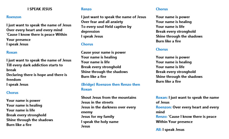 I Speak Jesus | PDF