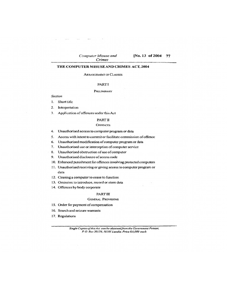 The computer misuse and crimes act act no 13 of 2004 pdf search