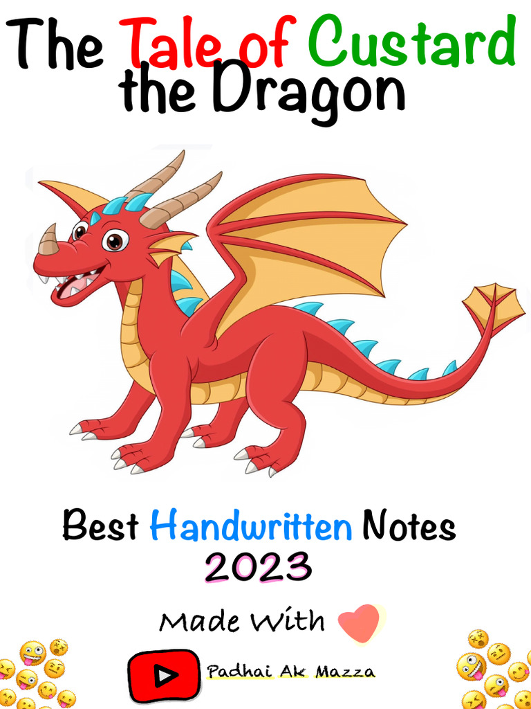 The Tale of Custard The Dragon Padhai Ak Mazza Best Notes For 2023 ...