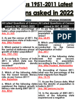 All Census 1951-2011 Latest Questions Asked in 2022 Exams