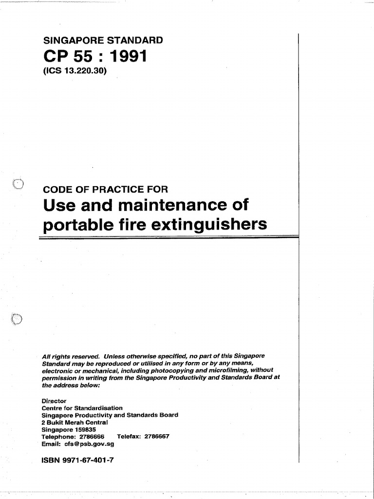 CP 55 1991 Use N Maintenance of Portable Fire Extinguisher | PDF