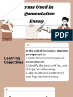 Terms Used in Argumentation Essay