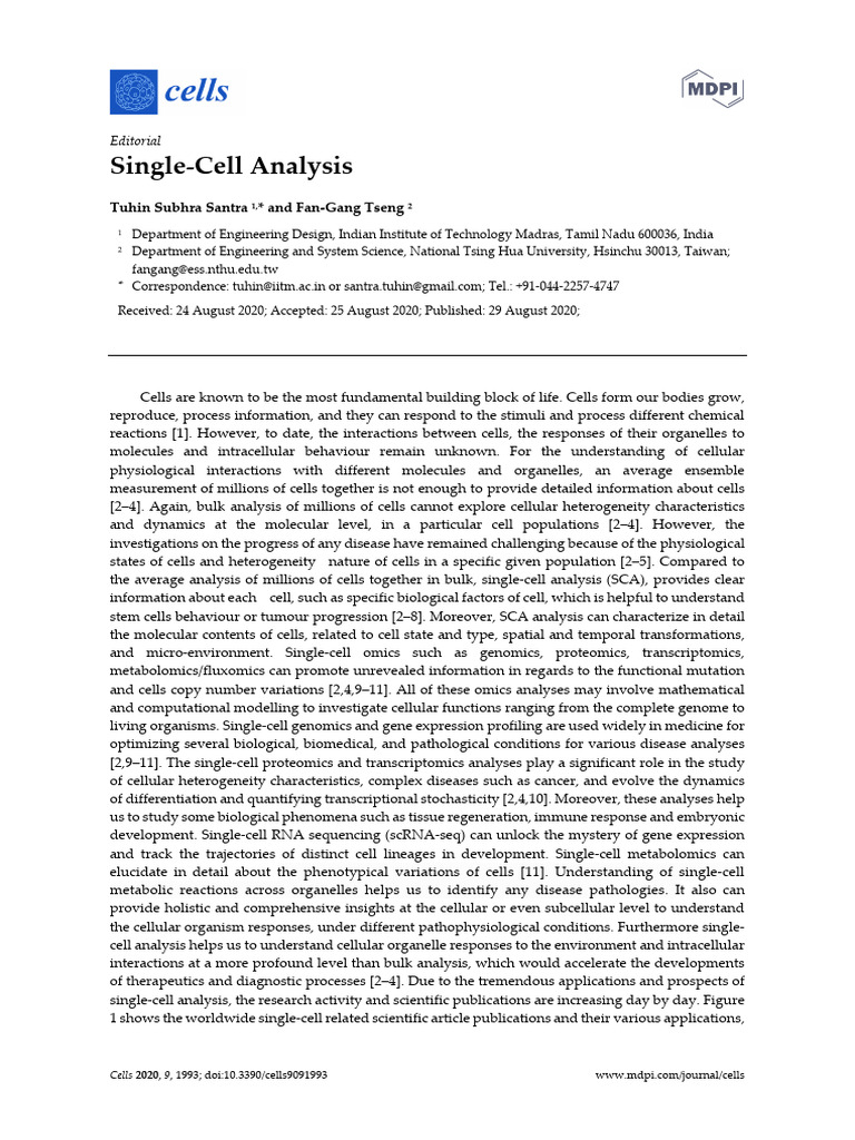 Single-Cell Analysis | PDF | Real Time Polymerase Chain Reaction ...