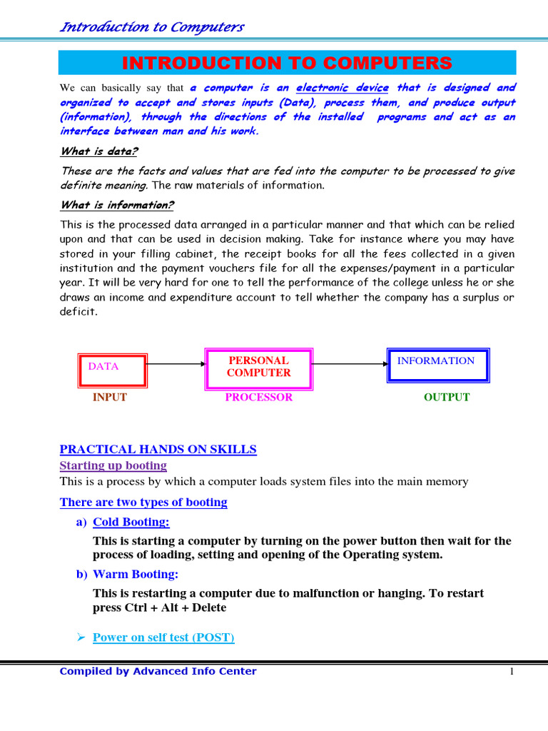 Introduction To Computers. | PDF | Computer Keyboard | Optical ...