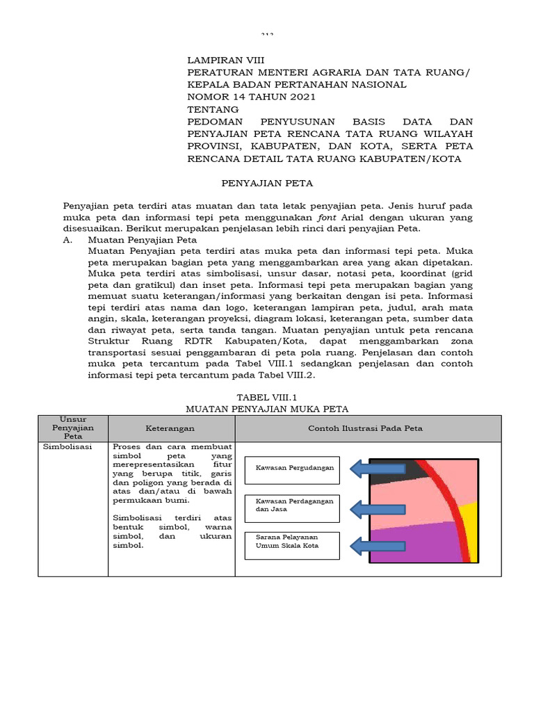 Pedoman Penyajian Peta RTRW dan RDTR | PDF