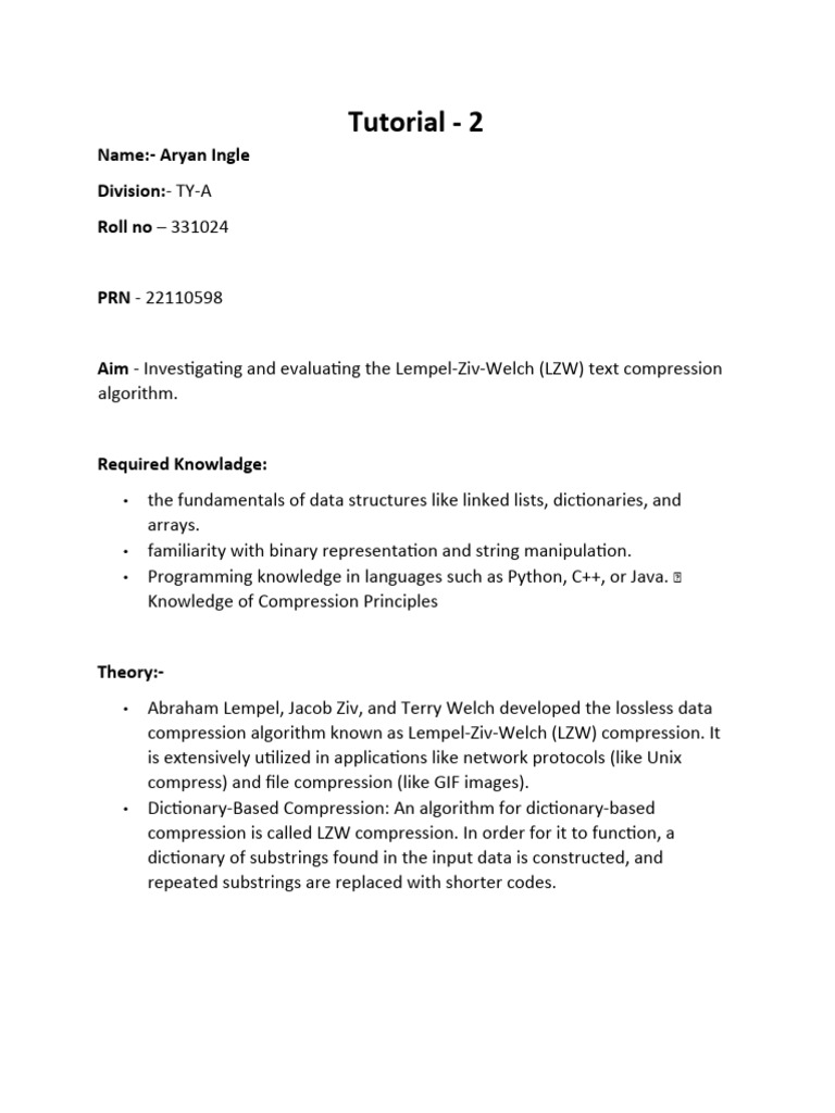 Tut2 Arvr | PDF | Data Compression | Algorithms