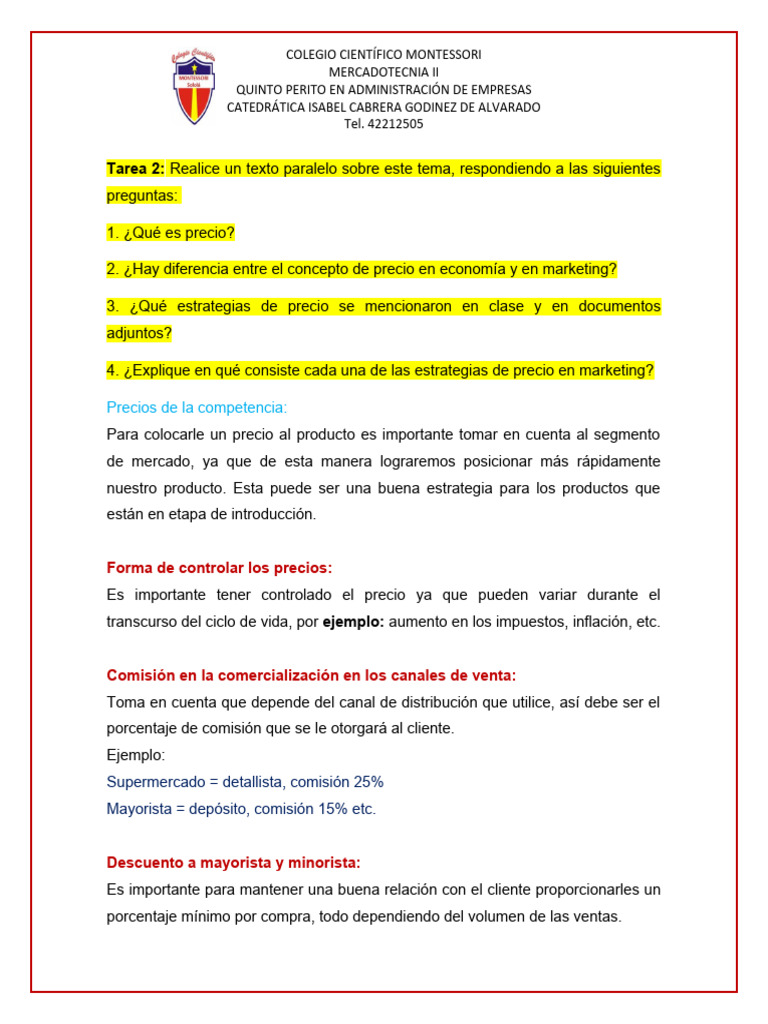 Estrategias de Precio en Marketing y Costos | PDF | Marketing | Costo