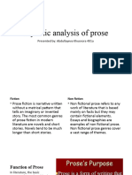 Stylistic Analysis of Prose