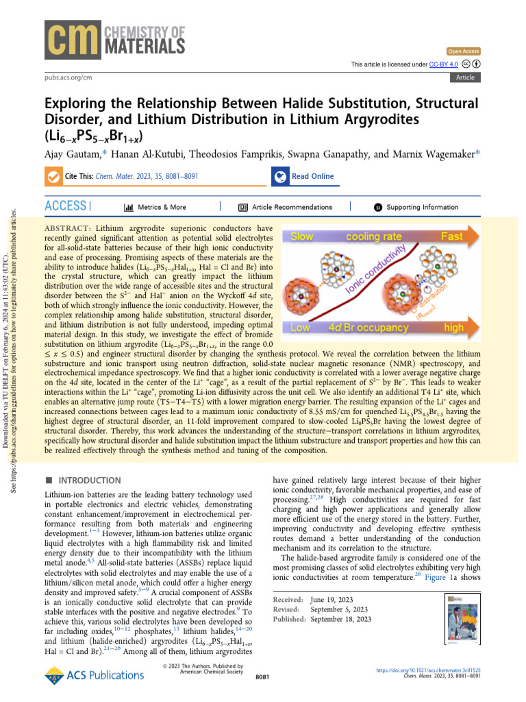 Gautam Et Al 2023 Exploring The Relationship Between Halide ...