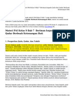 Materi PAI Kelas 9 Bab 7  Beriman kepada Qada dan Qadar Berbuah Ketenangan Hati