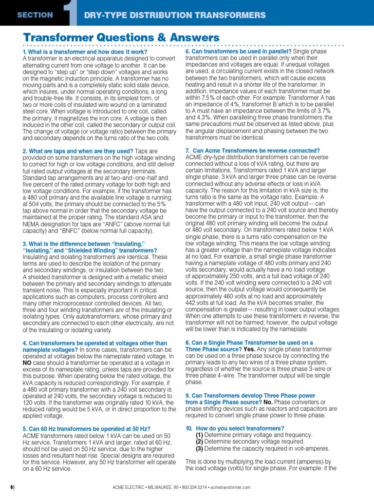 Power Productsbro Dry Type Distribution Transformers Catalog PDF Transformer Electric Motor