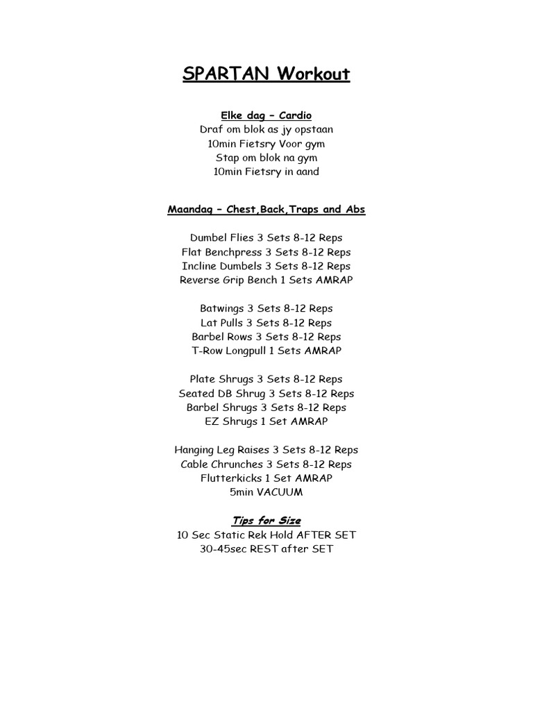 SPARTAN Workout | PDF | Physical Fitness | Human Anatomy