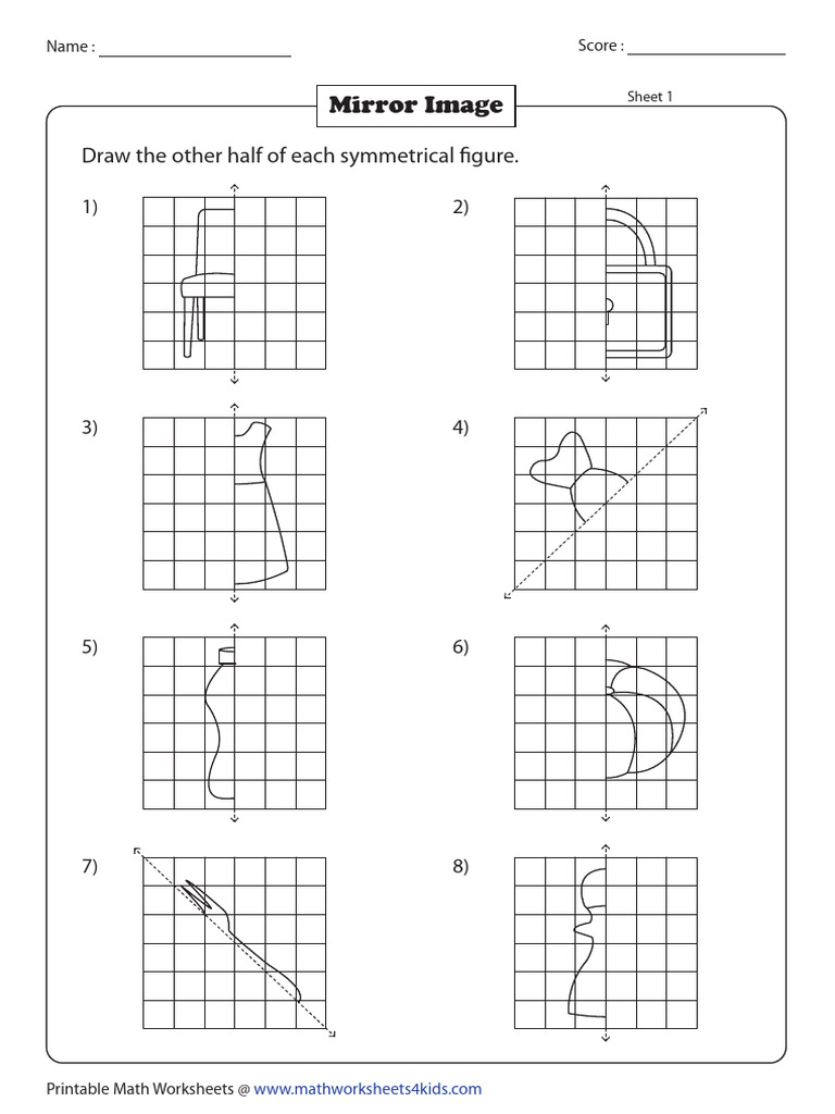 Mirror Image Symmetry Worksheet | PDF | Teaching Methods & Materials