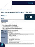 Tourism Grade 12 Task 6.1: Practical Assessment Task (Pat) Phase 1 2023