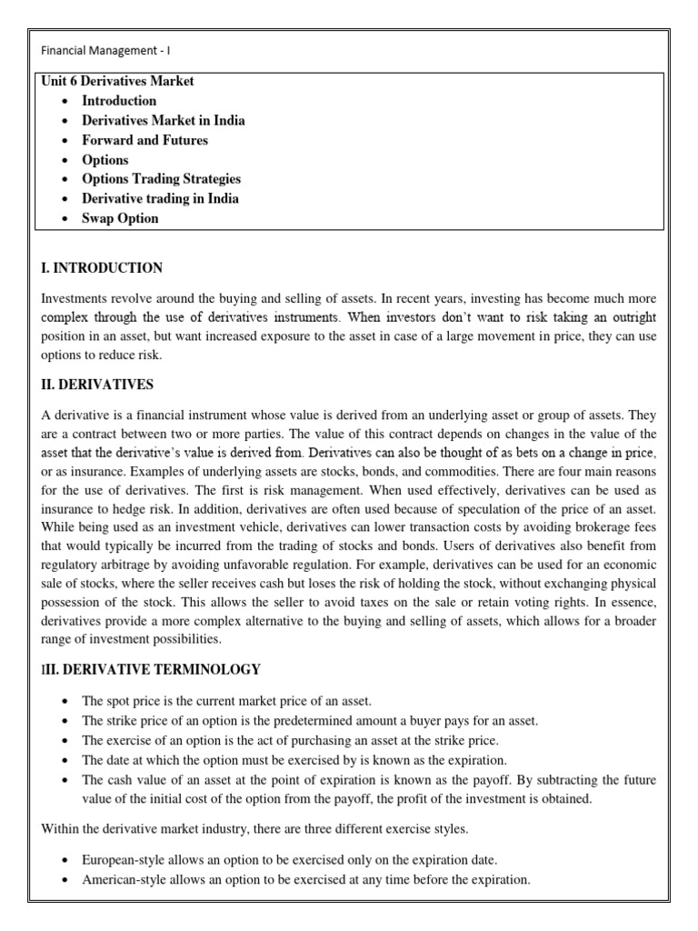 Unit 6 fm i pdf put option option finance 