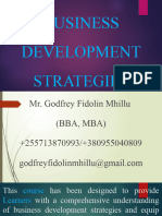 Business Development Strategies by MR Godfrey Fidolin Mhillu (Mba, Mba)