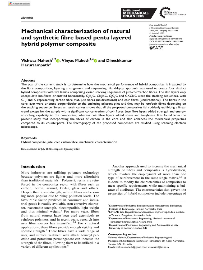 Mechanical Characterization of Natural and Synthetic Fibre Based Penta ...