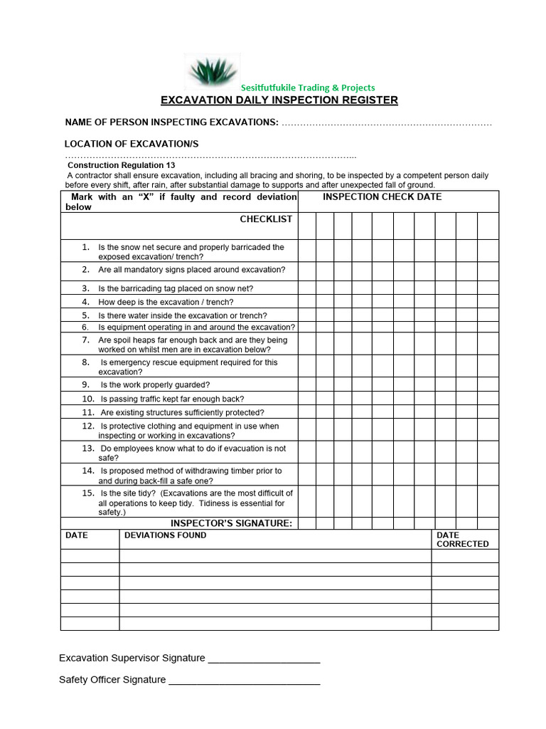 Excavation_Register | PDF