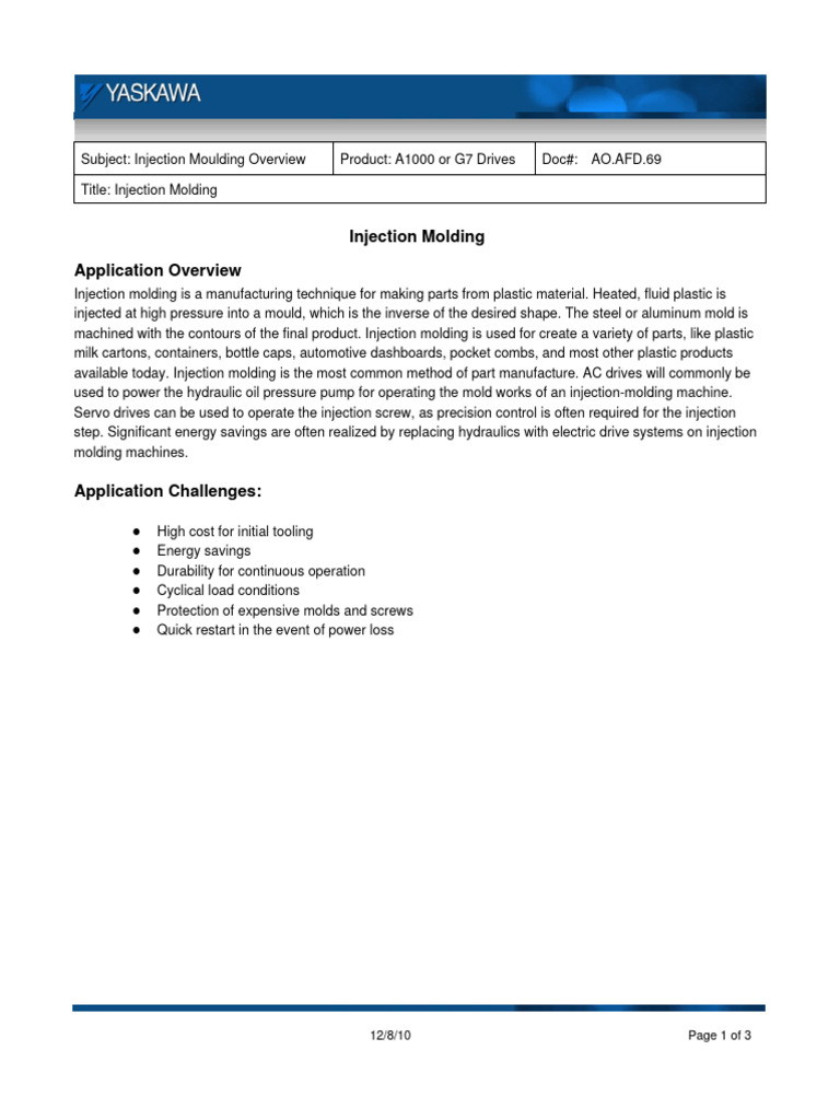 Injection Molding Process Overview | PDF | Mechanical Engineering ...