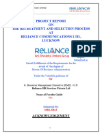 Ent and Selection Process at Reliance Communications LTD