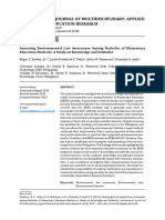 Assessing Environmental Law Awareness Among Bachelor of Elementary Education Students A Study On Knowledge and Attitudes