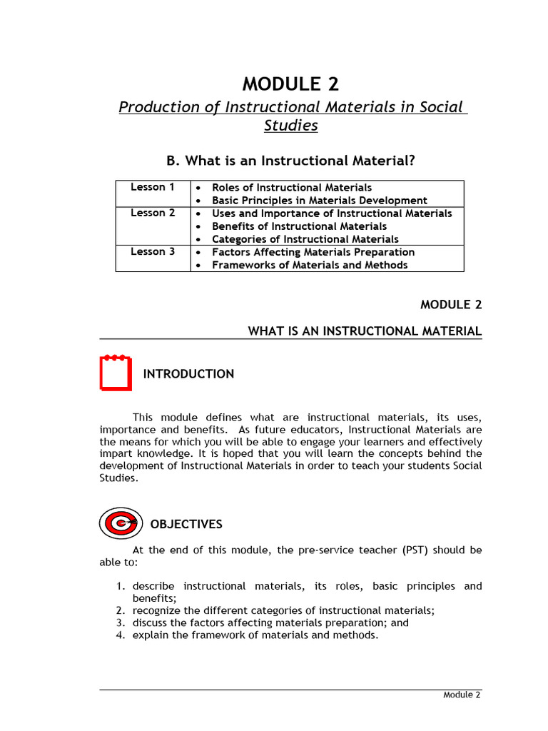 Instructional Materials in Social Studies | PDF | Learning | Teachers