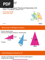 1 - Pythagoras Theorem in 3D