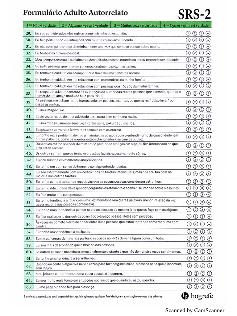 Formulário - SR2 Autorelato | PDF