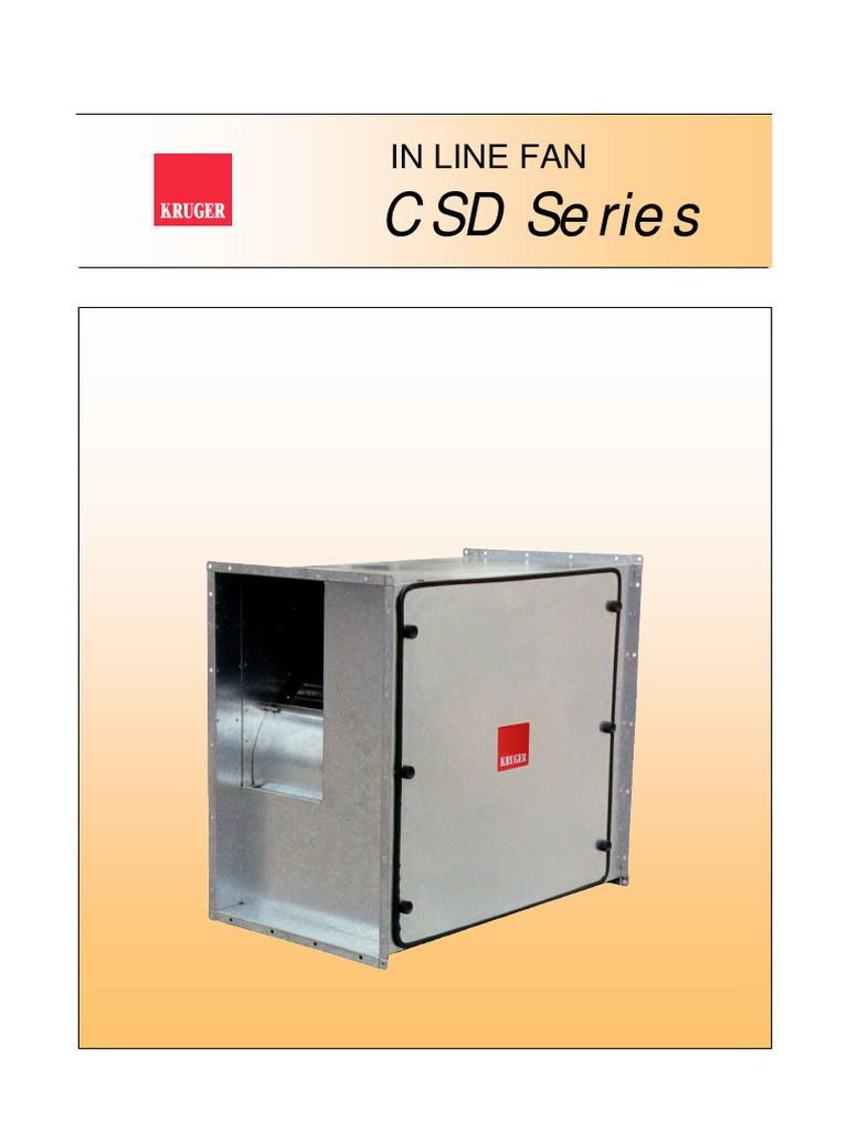CSD Series In-Line Fan Specifications | PDF | Equipment | Electricity