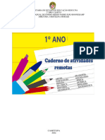 Caderno de Ativides Remotas 1 Ano