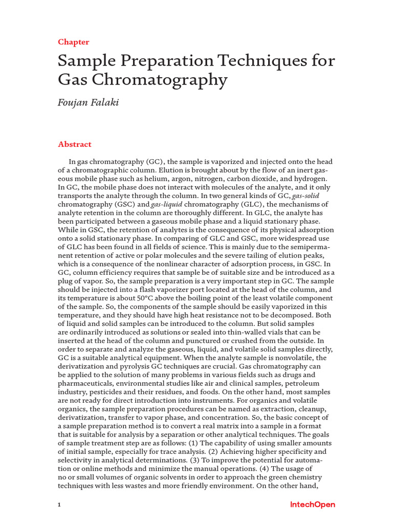 Sample Prep Techniques for Gas Chromatography | PDF | Gas ...