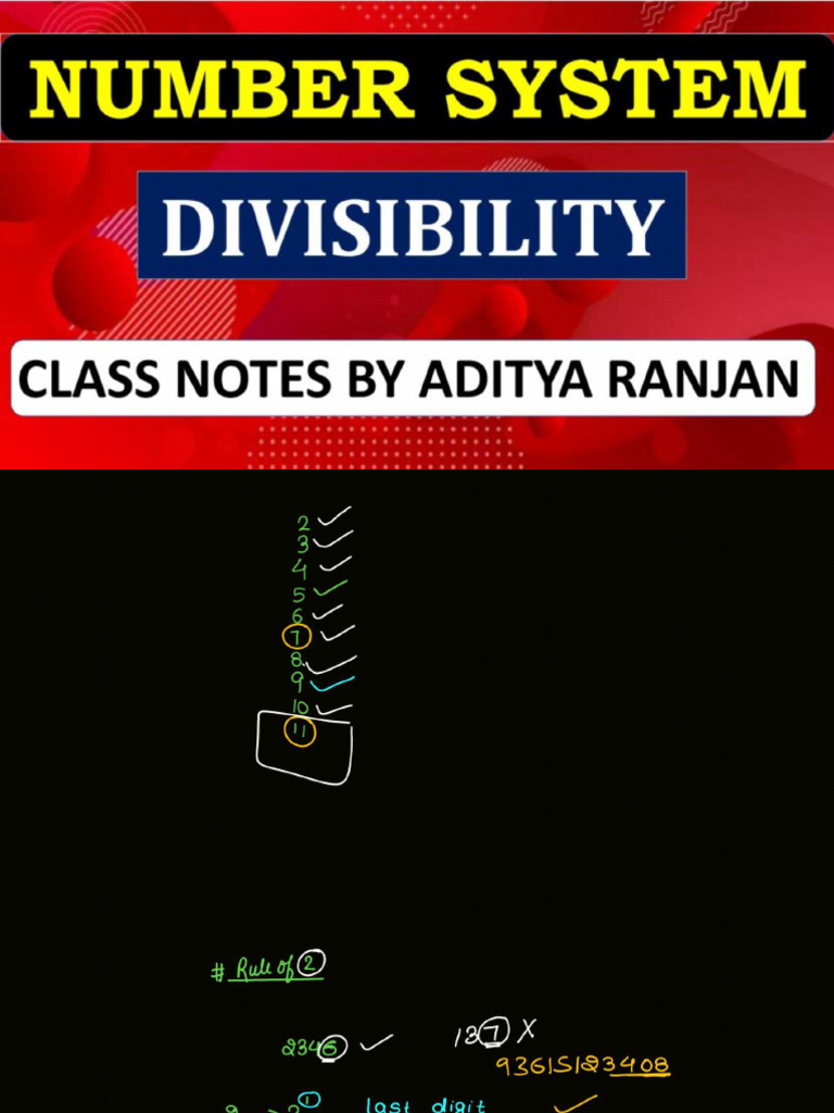 176) Divisibility (Class Notes) - PDF | PDF