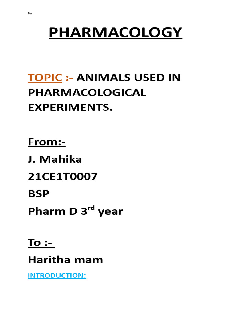 Animals in pharmacological experiment pdf drosophila melanogaster