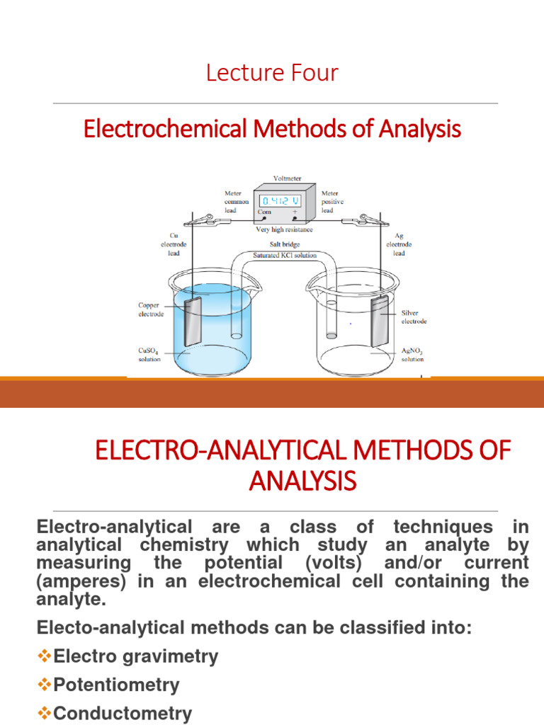 Electrochemical Methods of Analysis | PDF | Electrochemistry | Redox