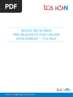 Ready Reckoner Pre-Requisite For Online Assessment - Tcs NQT