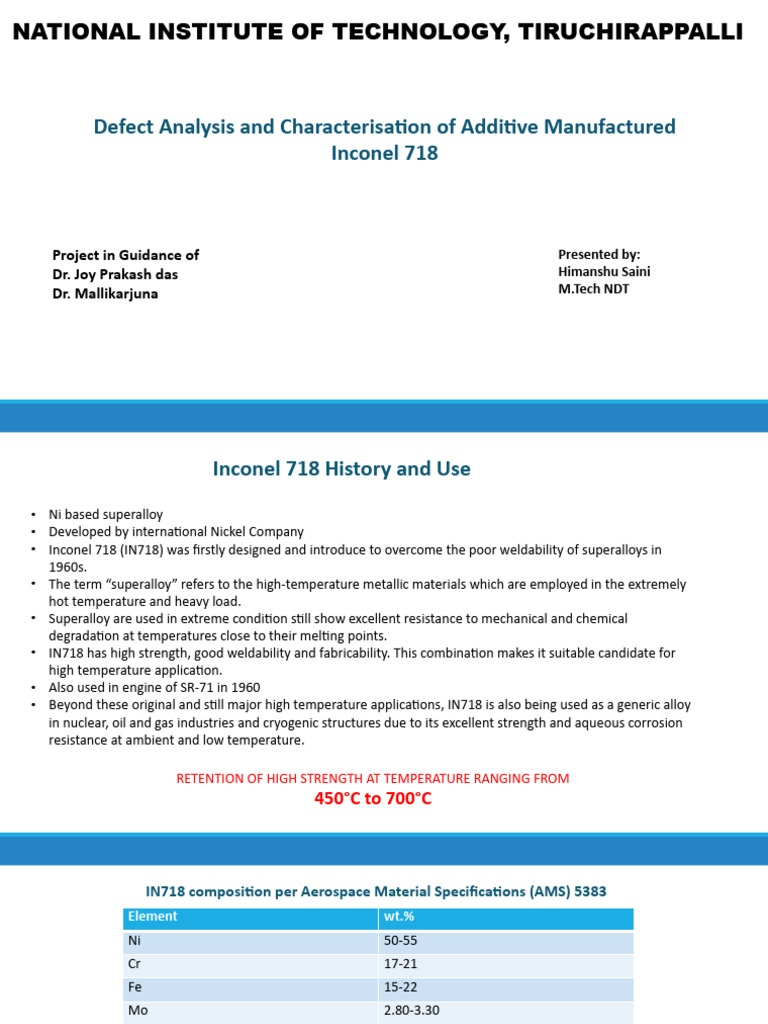 Defect Analysis of Additive Manufactured Inconel 718 | PDF | Secondary ...