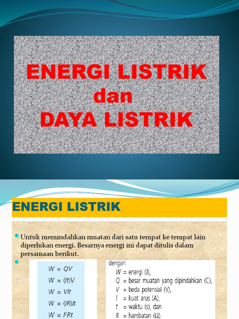 Energi dan Daya Listrik Kelas 9 | PDF | Sains & Matematika